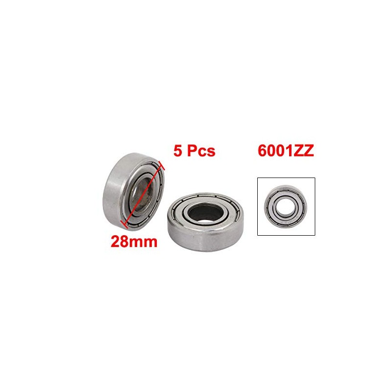 sourcing map 5 Pcs 12mm x 28mm x 8mm 6001Z