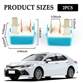 2PCS Car 4 Pin Relay Replacement OEM# 90987-02020 90080-87026,AC Relay Compatible with Toyota Lexus Scion,Plug-and-Play 12V Relay for Connection to Vehicle Electrical System