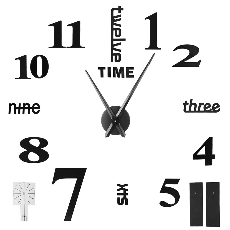 Frameless DIY Wall Clock Modern Mirror Wall Sticker for Home
