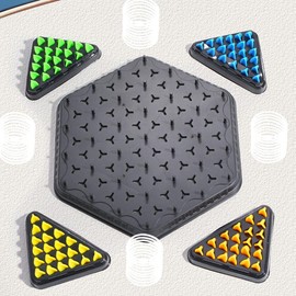 MOPQMKT Triggle Game, Chain Triangle Chess Game Interactive Board Game 2 to 4 Players Classic Desktop Board Games for Family Celebrations and Travel for Children and Adults