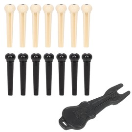 VitalBloom Bridge Pin Acoustic Guitar Plastic Guitar String Pin Replacement Beige for Black Acoustic Guitar with Bridge Pin Puller 36pcs