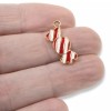 Hackberry Creek 10 Peppermint Candy Charms - Enamel Christmas Pendants
