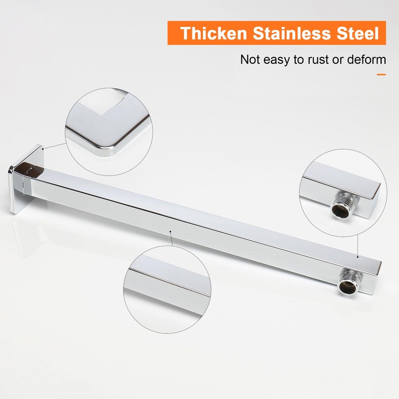 HarJue Shower Arm, Rain Shower Head Extension Extender, With Flange