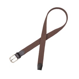 DWOY Elastic Braided Stretch Belt for Men and Women Elastic Fabric Woven Braided Trouser Belts (Brown, XS)