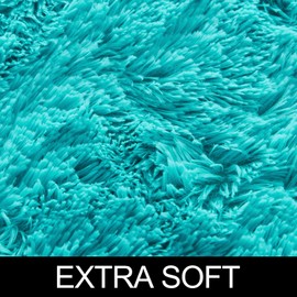 Blue Small Rug for Bedroom,2'X3',Soft Chair Mat,Fluffy Bedside Rug,Shaggy Door Mat for Entryway,Furry Carpet for Kids Room,Fuzzy Plush Rug,Blue Carpet,Rectangle,Cute Room Decor for Baby