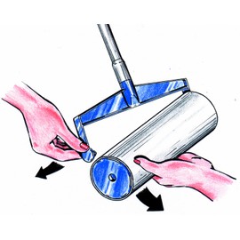 Lola Rola Sticky Mop Adhesive Head, Refill for Lola Rola Sticky Mop, Picks Up Dirt, Dust, and Hair, 30 Large Adhesive Perforated Sheets, Works on Multiple Surfaces, Perfect for Pet Owners, 6-Pack