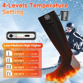 Heated Socks for Men Women, Rechargeable 6000mAh*2 Battery Electric Socks with APP Control, Washable Thermal Socks for Winter Outdoor Skiing Fishing Camping Hiking Hunting Cycling