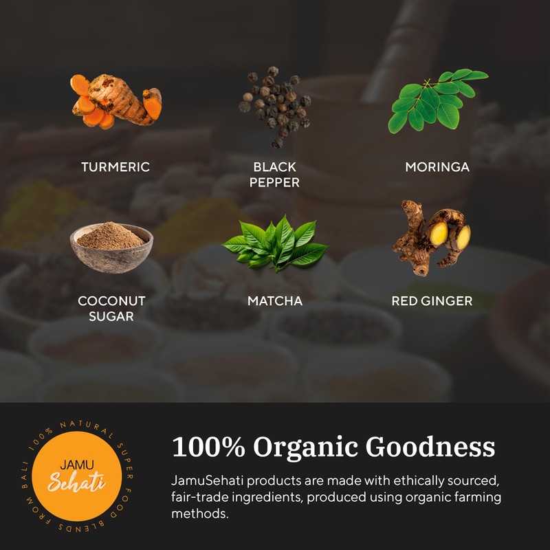 JamuSehati Immunity, Natural Superfoods Blend from Bali, Containing Javanese Turmeric,