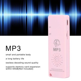 ASHATA MP3 Player for Kids, Walkman Student MP3 Music Player, Portable Audio Player, Lossless Sound Quality, Support for 64GB Memory Card, Not Included