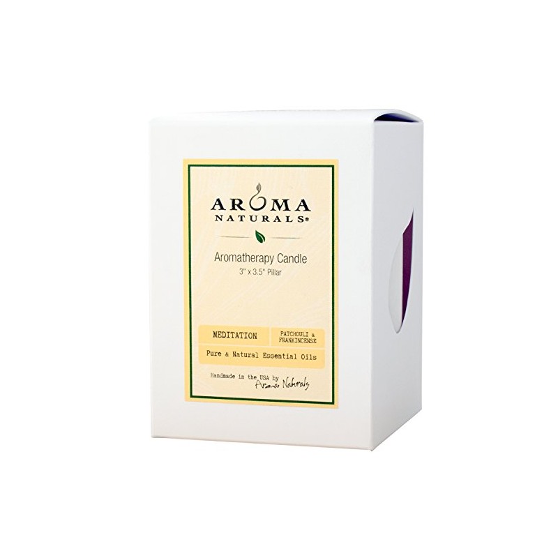 Aroma Naturals Patchouli and Frankincense Essential Oil White Scented Pillar