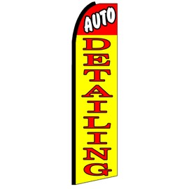 Auto Detailing King Size Swooper Flag Sign Pack of 2