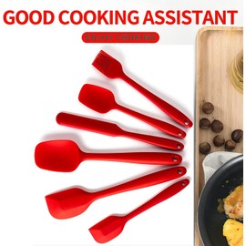 10 Juego de Espátulas de Silicona - Fotgear Utensilios Cocina de Silicona - Paleta Utensilios Cocina Goma Antiadherente y Resistente al Calor - No Tóxicos sin BPA para Cocinar Hornear y Mezclar(Rojo)