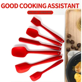 10 Juego de Espátulas de Silicona - Fotgear Utensilios Cocina de Silicona - Paleta Utensilios Cocina Goma Antiadherente y Resistente al Calor - No Tóxicos sin BPA para Cocinar Hornear y Mezclar(Rojo)
