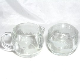 Nestle Nescafe World Globe Coffee Cream and Sugar Set New In Styrofoam Packaging