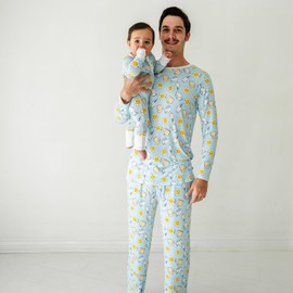 Little Sleepies Viscose from Bamboo Men's Pajama Shirt - Lightweight Mens Pajamas & Sleepwear, Soft Men's Pajama Top, Blue Breakfast Buddies, L