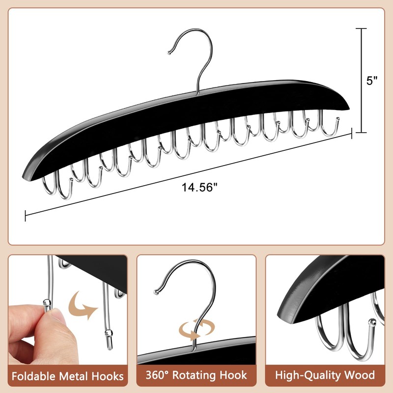 2 Pack Bra Organizer for Closet, 360° Rotating Bra Hanger