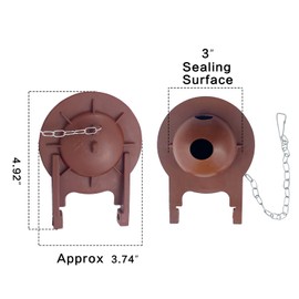 10 Pack 3-Inch Premium Dark Red Toilet Flapper Replacement Kit - Includes Toilet Flapper and Stainless Steel Chain - Fit for 3487, 4633, 3496, 3497, 3499, 4634, 11465, 11466, 3503, 4708, 3515, 3526