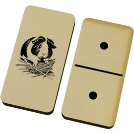 Azeeda 'Guinea Pig Munching On Hay' Domino Set & Box (DM00041042)