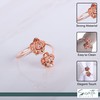 Rose Gold Flower Napkin Rings Set of 8 Metal