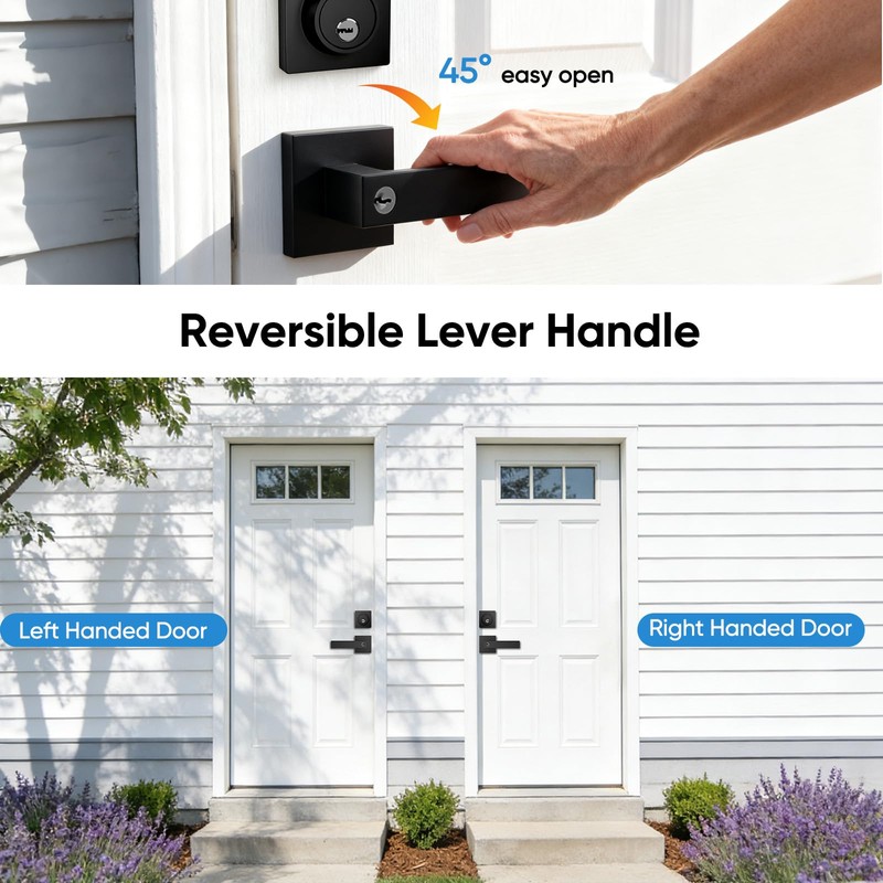 Exterior Door Handle and Deadbolt Set, 1 Pack, 6 Same