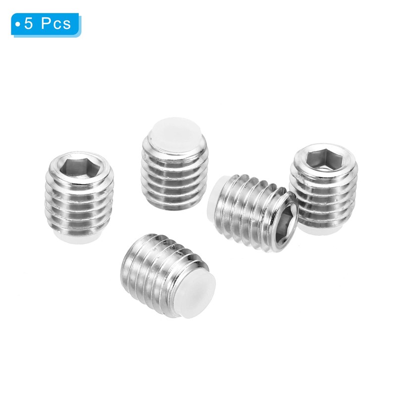 PATIKIL 5pcs M10x10mm Nylon Tip Thread Metric Hex Socket Head