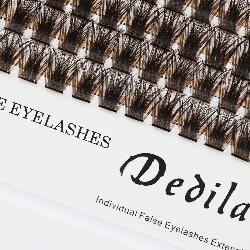 Dedila Brown Cluster DIY Eyelashes Extensions 120pcs Individual Wide Stem