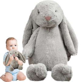 Peluche De Conejo, Conejo De Peluche Gris, Conejos De Peluche, Suave y Lindo para Niños, Adecuado para Regalos De Cumpleaños o Semana Santa, Sofás o Decoración De Dormitorios (Gris)
