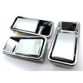 LatchWell NEW Chrome Outside Exterior Door Handle 3PC Set For 87-06 JEEP YJ TJ Half Doors