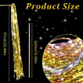48 Pcs Lighted Wedding Wands LED Tinsel Fairy Wands Tinsel Party Streamers LED Ribbon Stick with Shiny Foil Tinsel for Wedding Send off and Exits Baby Shower Birthday New Year Party Favors(Multicolor)