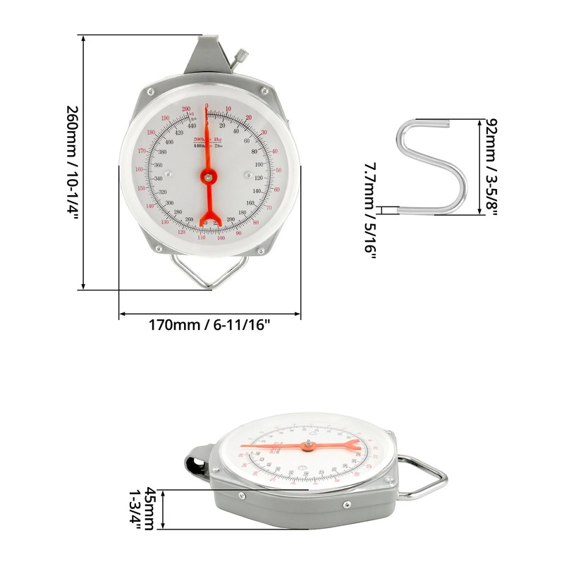 QWORK Precision Hanging Scale, 440lbs / 200kg Capacity, Dual Unit,