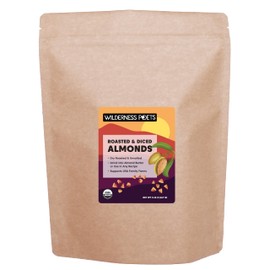Wilderness Poets, Organic Roasted Bulk Almond Butter Stock, California-Grown, Dry Roasted and Diced - Use in Baking, Sprinkle on Salads, Deep Nutty Flavor (80 Ounce - 5 Pound)