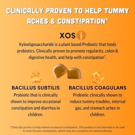 Llama Naturals Kids Probiotic with Prebiotic Fiber, Vegan, Organic Prebiotics and Probiotics Gummies for Gut Health Support, Toddler Real Fruit Gummy Vitamins, No Added Sugar Cane, Peach Mango, 60 Ct