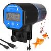 Lukovee Automatic Fish Feeder, Feeding Time Display USB Rechargeable Timer