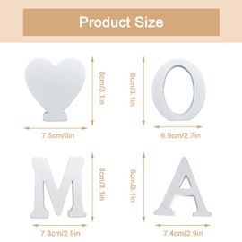 YJFY 1 Set of Wooden Letters Grandma and Grandpa Wooden Letters Decoration Grandpa Grandma Gift Craft Full of Passion for Birthday Gifts, Gifts for Father's Day, Mother's Day Gifts (White Grandma)