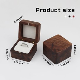 Energather Ring Boxes, Square Wooden Ring Box Ring Holder Box with Magnetic, Elegant Ring Bearer Box Small Ring Box for Wedding, Engagement, Proposal, Ceremony, Anniversary (white)