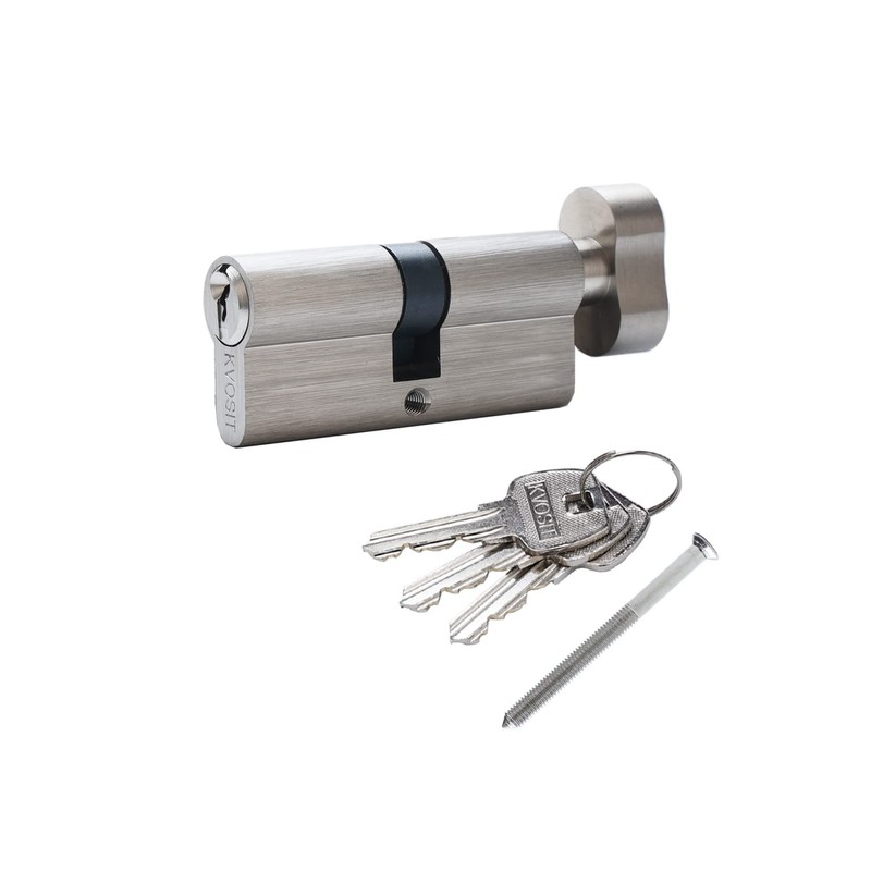 Solid Brass Lock Cylinder with 3 Brass Keys 70mm Pella
