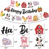 Farm Party Banners 3Pcs Happy Birthday Banners Cutout Garland Banners