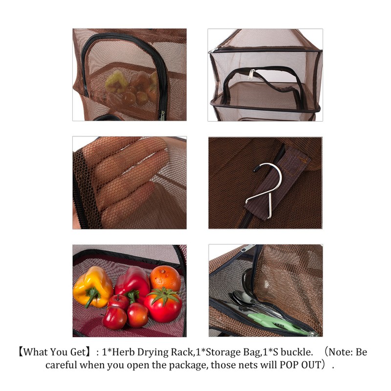 Outdoors Drying Net Foldable Drying Rack 4 Layers Fish Mesh