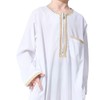 OBEEII Boy's Muslim Arab Solid Color Thobe Long Sleeve Kaftan