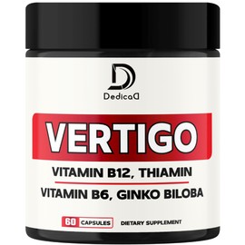 7in1 Vertigo Supplement 9200mg added Vitamin B1, Vitamin B6, Vitamin B12 (Methylcobalamin), Ginkgo Biloba & More - 60 Capsules for Brain, Heart & Immune Health