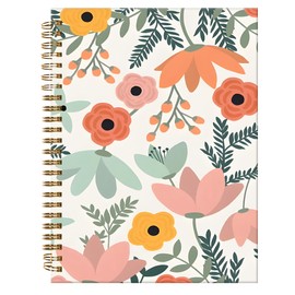 ZHIZHEND Spiral Journal Notebook,A5 Hardcover Lined Journals for Women Girl 6 x 8.3 in,120 Pages Thick Paper,Cute College Ruled Writing Notebook for Gifts Office Work School(Folk Floral)