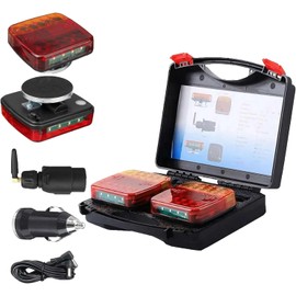 Wireless LED Trailer Tail Light Kit, Magnetic Dual Warning Lights 2025, IP65 Waterproof, Portable Design, for Truck, RV, Boat, Camper, Trailer, with Brake, Turn & Tail Functions