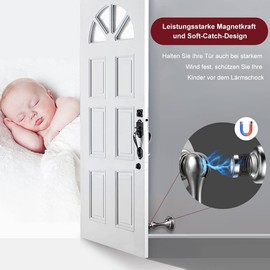 Stainless Steel Magnetic Door Stopper 2 Packages, Silver Perforated or Non-Perforated Optional, Suitable for Home, Office, Hotel, etc.