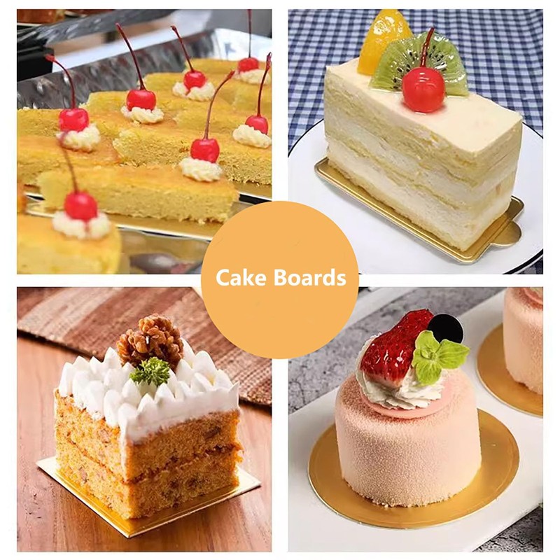 YYaaloa YYaaloa Mini Rectangular Golden Cake Boards Mousse Cupcake Base