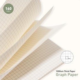 PYNEX Collegeblock Notizbuch A5 Kariert, Spiralblock Notizbücher, Checkered block, 100gsm mit 80 Blatt / 160 Seiten Zeichnen, Büro, College, Forscher, Geschäftsleute, 14.5 x 21cm - Salbei grün