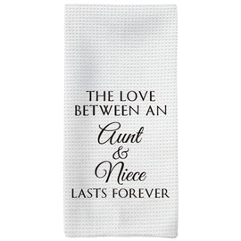 Tzhim Aunt Gifts from Niece Kitchen Towels, Aunt Auntie Gifts for Mother’s Day Hand Towels, Aunt and Niece Gifts Dish Towels Dishcloths Tea Towels for Kitchen, Niece Gifts from Aunt, 16x24in