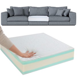 HOMBYS Memory Foam Couch Cushion Replacement, High Density Upholstery Foam Wrapped with Memory Foam & Polyester Batting, Sofa Cushions Inserts with Dacron Fiber Layer,with Removable Cover,5”x22 x24