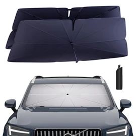 Windshield Sun Shade Umbrella for 2016-2026 Volvo XC90 Accessories: Custom Fit 240T Silver, Double Thickened, Foldable Sunshade Window Sun Visor, Ultimate 99% UV Blocking for T5, T6, T8, Excellence