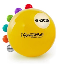 PEZZI - Original Pezziball Standard Gymnastics Ball 42 cm Diameter - Sitting Ball for Therapy, Sports & Office - Universal Training Ball Made of Robust PVC Maximum Load 400 kg - Yellow