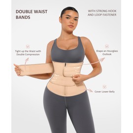 FeelinGirl Waist Trainer Colombianas Reductoras Y Moldeadoras para Mujer Waist Cincher Sport Girdle Hourglass Body Shaper XS Khaki